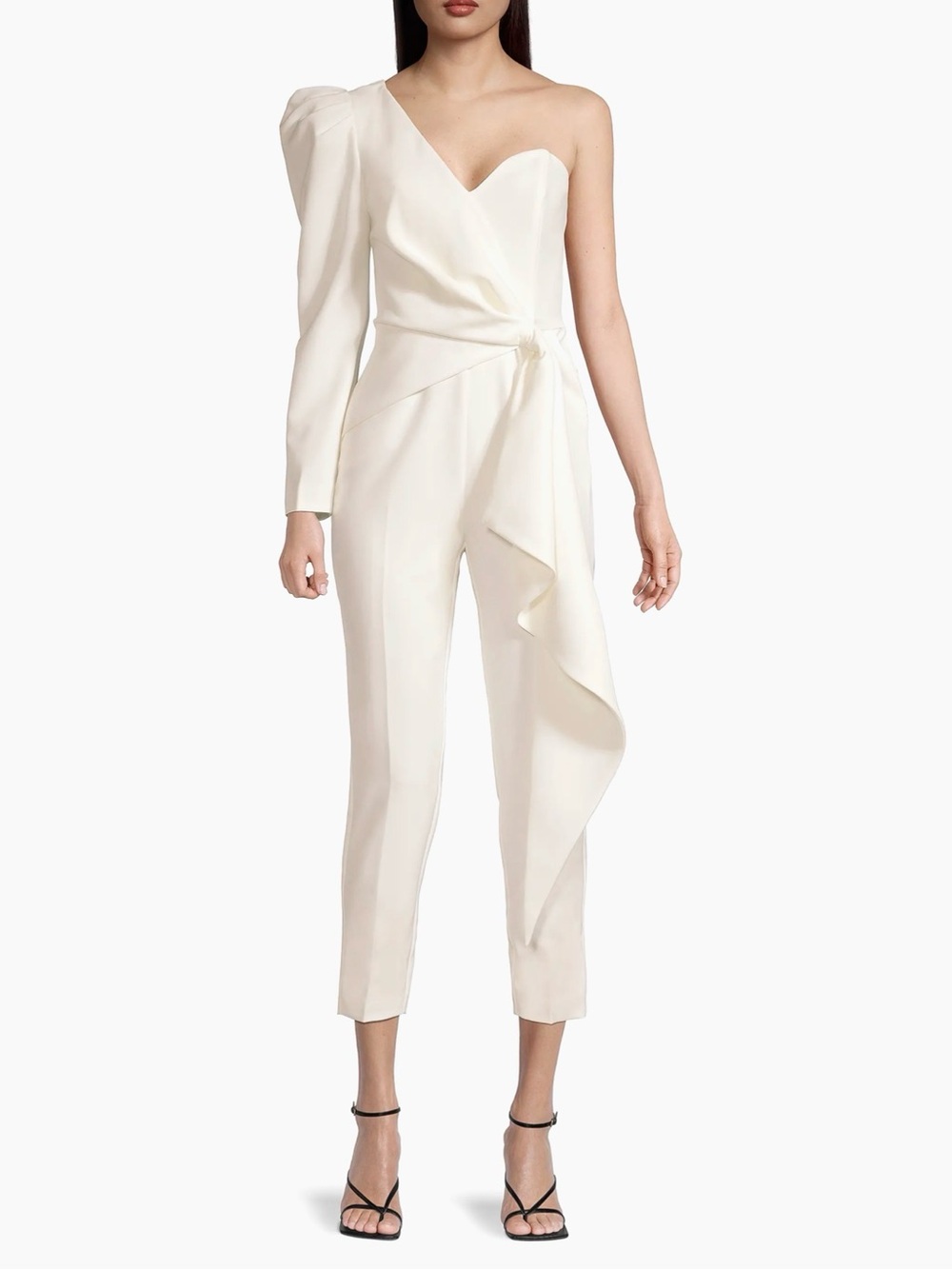 Lavish Alice Ruffle-Trimmed One-Shoulder Jumpsuit